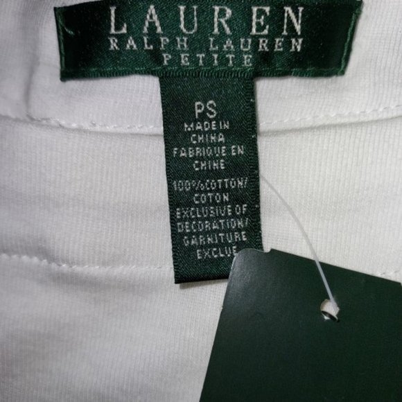LAUREN BY RALPH LAUREN WHITE CAP SLEEVE TOP SIZE SP NWT - Picture 6 of 6